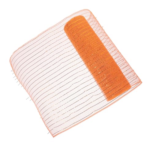 MUELODSIC Halloween Mesh Band Orange Dekoratives Geschenkband Netzband für DIY Kränze Geschenkverpackung Partydeko Leicht Biegsam Festliche Bastelidee von MUELODSIC