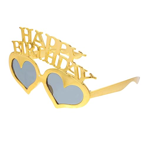 MUELODSIC Herzförmige Partybrille Geburtstag Brillen Dekorative Foto Requisite Kunststoffrahmen Leichtes Design Goldener Farbton Für Geburtstagsfeier Erwachsene MUELODSIC Herzförmige Partybrille Geburtstag Brillen Dekorative Foto Requisite Kunststoffrahmen Leichtes Design Goldener Farbton Für Geburtstagsfeier Erwachsene von MUELODSIC