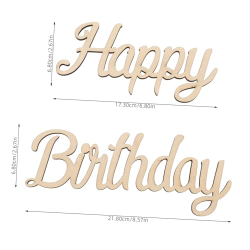 MUELODSIC Holzgeburtstagsdekoration Teilig Happy Birthday Holzschild Cutouts Langlebige Holz Deko für Geburtstagsfeier Party Tischdeko von MUELODSIC