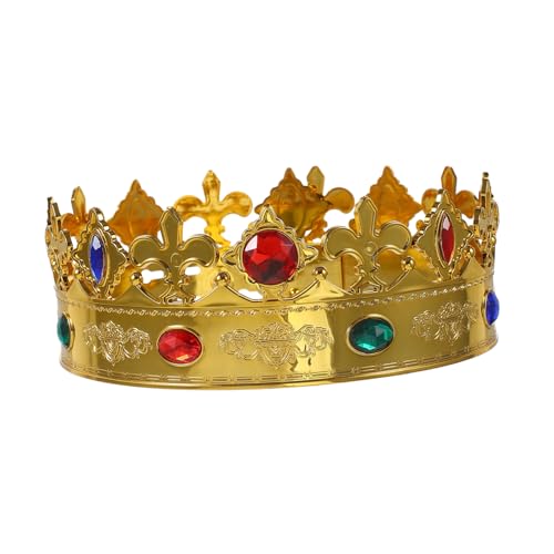 MUELODSIC Königskrone aus Leichtem Material Verstellbares Kopfschmuck für Halloween Cosplay Kostümparty und Theateraufführungen Mittelalterliches Design für Jungen und Festdekoration von MUELODSIC