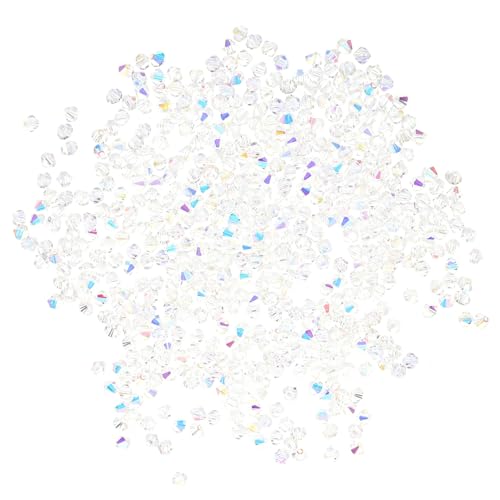 MUELODSIC Kristall Glasperlen Diamantförmige Spacer Beads für Schmuck Basteln DIY Armbänder Ohrringe Handwerk Zubehör von MUELODSIC