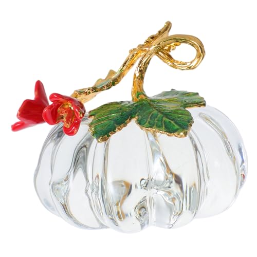 MUELODSIC Kürbisse Zum Dekorieren Halloween Tischdeko Dekokürbisse Deko Kleine Dekokürbisse Kunstkürbisse Kürbisdeko Mini Glaskürbisse Kleine Kürbisse Transparent von MUELODSIC
