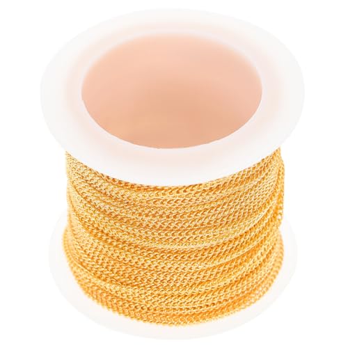 MUELODSIC Kupferkette Goldfarben DIY Schmuck Basteln Gliederkette für Halsketten Armbänder Zubehör Anpassbar und Dekorativ von MUELODSIC