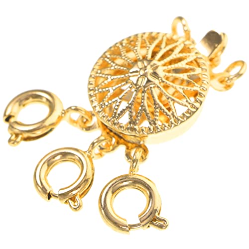 MUELODSIC Layered Necklace Clasp für Damen Goldfarbener Dreifach Ringverschluss für Schichtketten Einfach zu Bedienen Vermeidet Verwicklungen für DIY Projekte MUELODSIC Layered Necklace Clasp für Damen Goldfarbener Dreifach Ringverschluss für Schichtketten Einfach zu Bedienen Vermeidet Verwicklungen für DIY Projekte von MUELODSIC