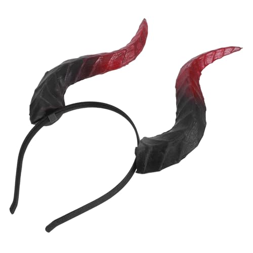 MUELODSIC Leichtes Abnehmbares Hörner-haarband mit Elastischem Kopfband Verstellbar für Halloween-cosplay Karneval Partydekorationen Unisex Schwarzer und Roter Teufelshörner-stil von MUELODSIC