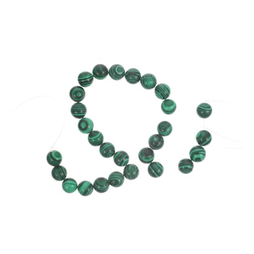 MUELODSIC Malachit Perlen Runde Naturstein Schmuckperlen zum Auffädeln für DIY Armbänder Halsketten Basteln Elegante Lose Perlen für Schmuckherstellung und Geschenkideen von MUELODSIC