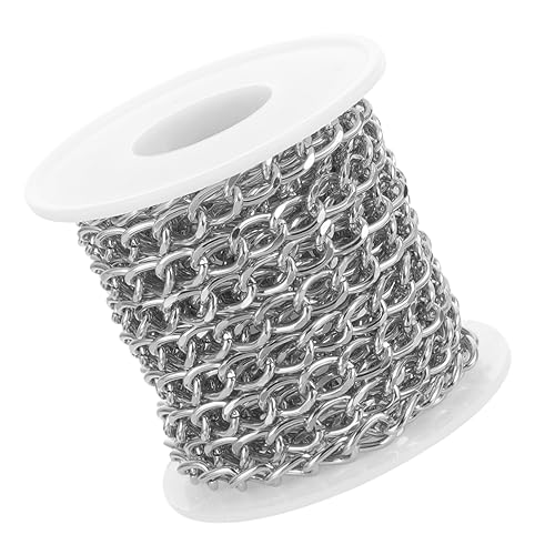 MUELODSIC Metallkette Schmuckherstellung Langlebig Robust Glatt Oberfläche Silberfarben Vielseitig für Halsketten Armbänder Taschen DIY Zubehör Handgefertigt Sicher Angenehm zu Tragen MUELODSIC Metallkette Schmuckherstellung Langlebig Robust Glatt Oberfläche Silberfarben Vielseitig für Halsketten Armbänder Taschen DIY Zubehör Handgefertigt Sicher Angenehm zu Tragen von MUELODSIC