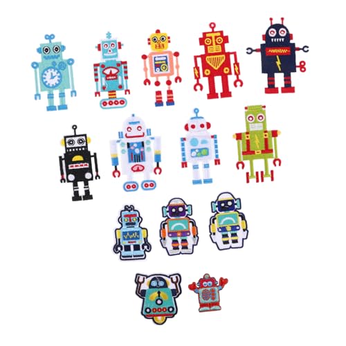 MUELODSIC Niedliche Roboter-patches, Stickflicken, Kleidungsflicken, Bügelflicken, Jeans-aufnäher, Aufnäher Für Hüte, Patches Für Selbstgemachte Kleidungsreparaturen, 14 Stück von MUELODSIC