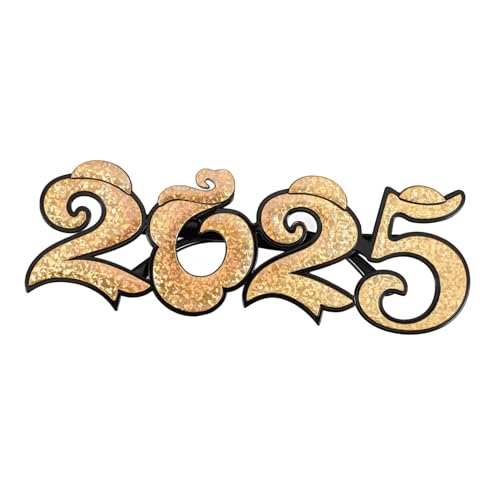 MUELODSIC Partybrille aus Robustem Pc Material Lustige Foto Requisite für Silvester und Jahreswechsel Bequeme und Praktische Brille für Feierlichkeiten und Dekorative Nutzung von MUELODSIC