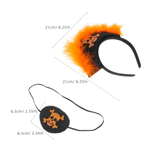 MUELODSIC Piraten Haarreif mit und Glitzer Unisex Halloween Kopfschmuck Leichtes Strapazierfähiges Material Teiliges mit Augenklappe und Feder für Kostüm und Party von MUELODSIC