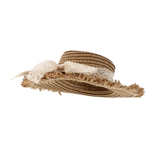 MUELODSIC Puppenstrohhut mit Elegantem Schleifenband Kleines Zubehör für Puppenkleidung Dekoratives Sommerhut accessoire Atmungsaktiv und Langlebig Passend für Mädchenpuppen von MUELODSIC