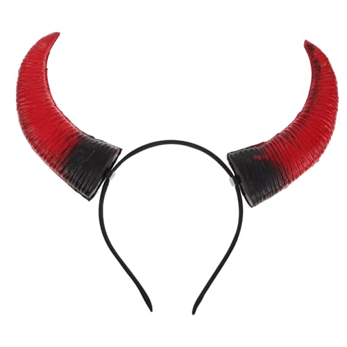 MUELODSIC Realistisches Teufelshorn Haarreif Halloween Kopfschmuck Rotes Schwarz Dämon Kostüm Party Zubehör Für Damen Herren Cosplay Komfortables PU Material MUELODSIC Realistisches Teufelshorn Haarreif Halloween Kopfschmuck Rotes Schwarz Dämon Kostüm Party Zubehör Für Damen Herren Cosplay Komfortables PU Material von MUELODSIC