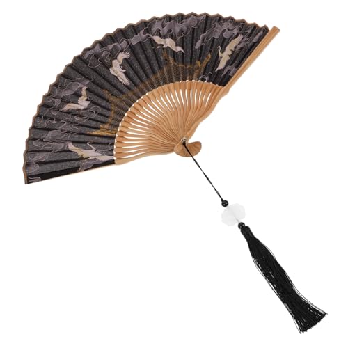 MUELODSIC Retro Seidenfächer Chinesischer Fächer mit Kranichmuster Wanddekoration Leicht Tragbar Kunsthandwerk für Damen Party und MUELODSIC Retro Seidenfächer Chinesischer Fächer mit Kranichmuster Wanddekoration Leicht Tragbar Kunsthandwerk für Damen Party und von MUELODSIC