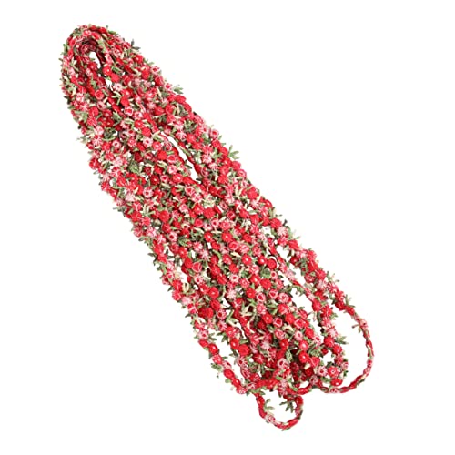 MUELODSIC Rosen Spitzenband Dunkelrot Dekorationsband für DIY Hochzeitsapplikationen Nähen und Basteln Farbenfrohe Stoffverzierung von MUELODSIC