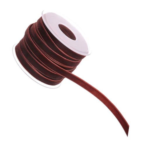 MUELODSIC Samtband Geschenkband in Kaffee Einseitiges Farbiges Dekoband für Geschenkverpackung Basteln Hochzeit und DIY Kleidung Zubehör Langlebiges Stoffband für Partydekoration von MUELODSIC