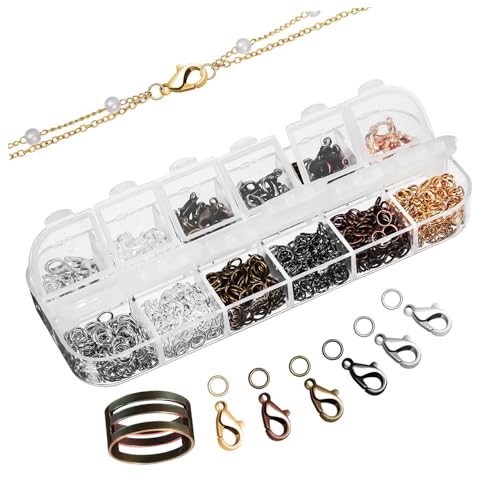 MUELODSIC Schmuckverschlüsse mit Lobster Clips und Sprungringen DIY Bastelzubehör für und Armbänder Haltbar und Farblich Vielfältig von MUELODSIC