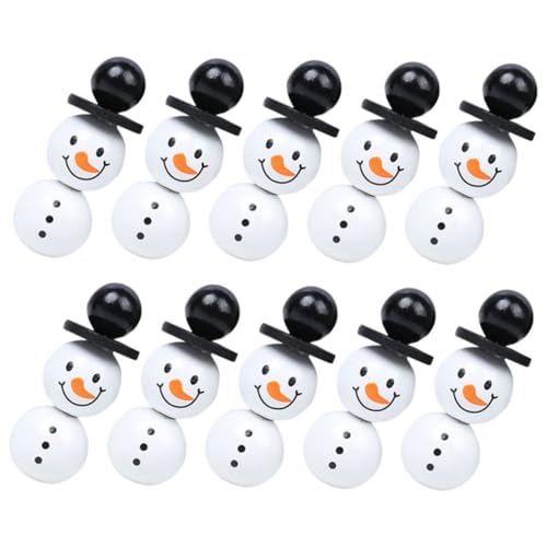 MUELODSIC Schneemann Holzperlen DIY Schmuck Perlen Handgefertigte Bastelperlen für Armbänder Halsketten Schlüsselanhänger Weihnachtsdeko Party Winter MUELODSIC Schneemann Holzperlen DIY Schmuck Perlen Handgefertigte Bastelperlen für Armbänder Halsketten Schlüsselanhänger Weihnachtsdeko Party Winter von MUELODSIC