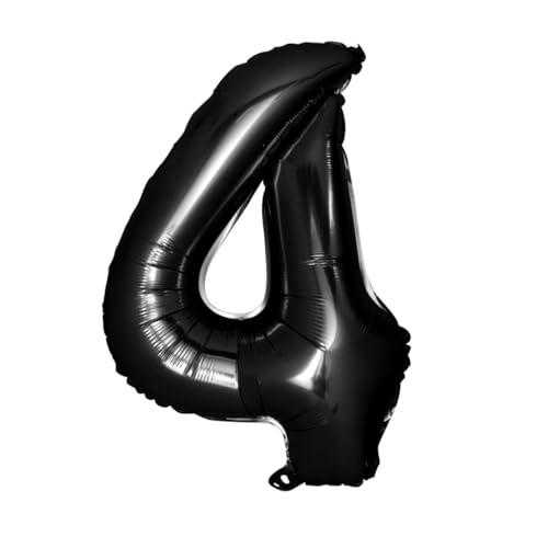 MUELODSIC Schwarze Folienzahlen Ballons mit Selbstsiegelventil Wiederverwendbar mit Aufhängeloch Jumbo Aluminiumfolie für Geburtstags und Jubiläumsfeiern von MUELODSIC