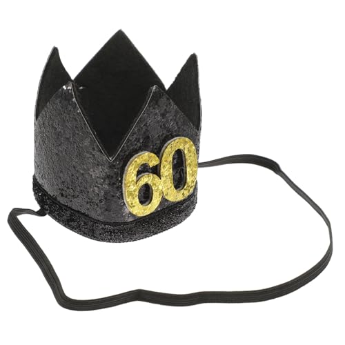 MUELODSIC Schwarze und Goldene Geburtstagskrone Handgefertigter Partyhut mit Robustem Design Langlebig und Farbecht Partyzubehör für Geburtstag und Festliche Anlässe von MUELODSIC