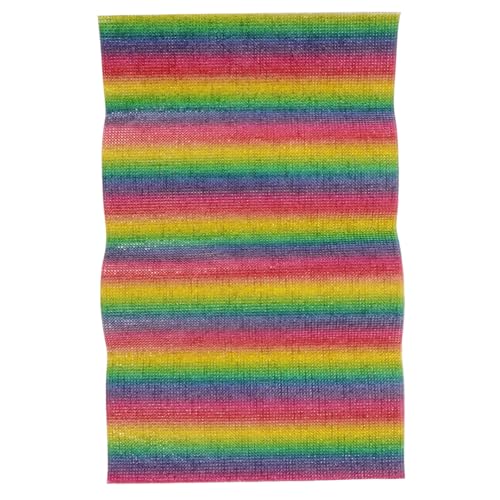 MUELODSIC Selbstklebende Glitzer Strasssteine Hotfix Aufbügler DIY Rhinestone Sticker für Auto Handyhülle Dekoration Hitzebeständig Zuschneidbar Regenbogen Farbverlauf von MUELODSIC