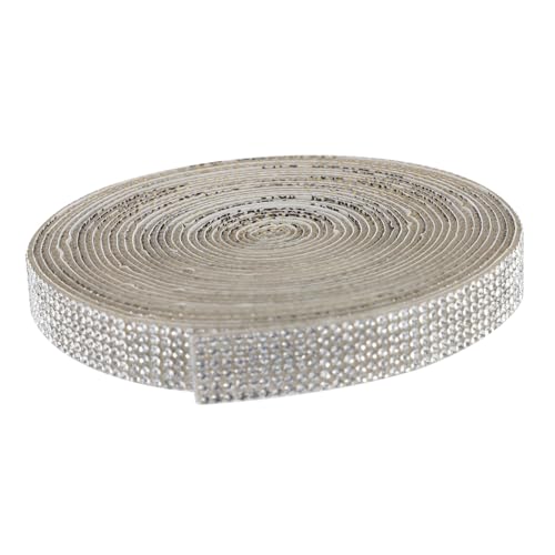 MUELODSIC Selbstklebendes Kristall Strassband Yards mit Reihen Breitem Glitzer diamantband für DIY Bastelarbeiten Hochzeitsdekoration Auto Schmuckverzierung von MUELODSIC