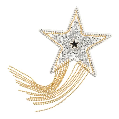 MUELODSIC Silber gold Strass Stern Aufbügelflicken DIY Patch für Kleidung Hüte Taschen Basteln Reparatur Schmuck Applikation Langlebig Selbstklebend Modisch von MUELODSIC