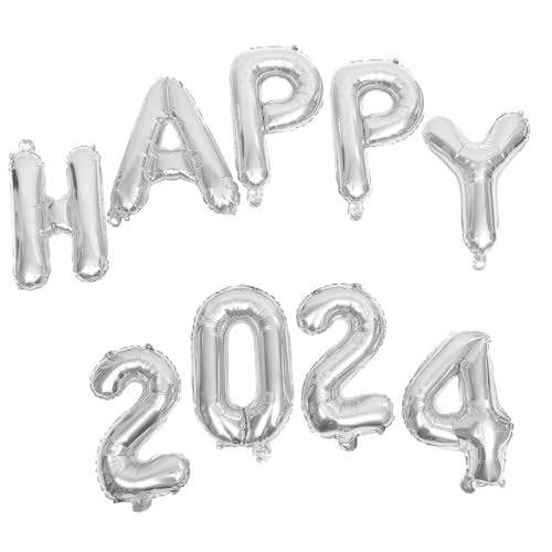 MUELODSIC Silberne Aluminiumfolie Ballons Happy Zahlen Partydekorationen für Neujahr Feier Foto Requisiten Festliche Party Supplies MUELODSIC Silberne Aluminiumfolie Ballons Happy Zahlen Partydekorationen für Neujahr Feier Foto Requisiten Festliche Party Supplies von MUELODSIC
