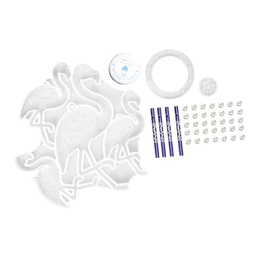 MUELODSIC Silikonform Windspiel Flamingo DIY Windglocke Gießform Flexibel Wiederverwendbar für Dekorative Anhänger Basteln Wohnraumdeko Zufällige Farbe Zufällige Farbe von MUELODSIC