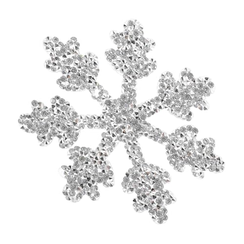 MUELODSIC Strass Bügelbild Schneeflocke Glitzer Applikation zum Aufbügeln für Kleidung Festliche Kostümdeko Robust Selbstklebend zum Jeans Flicken und Weihnachtsaufnäher von MUELODSIC