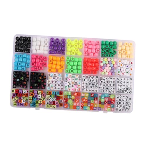 MUELODSIC Teiliges Acryl Buchstabenperlen Bunte Große Perlen zum Auffädeln für DIY Schmuckherstellung Armband Kette Bastelzubehör Langlebig und Leicht für Kreative Dekorationen von MUELODSIC