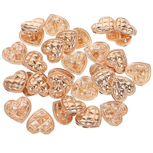 MUELODSIC Teiliges Herzförmige Metallknöpfe Gold Modische Hemdknöpfe für Pullover Wollmantel Windjacke Kleidung DIY Glatte Knopflöcher Vielseitige Anwendbarkeit von MUELODSIC