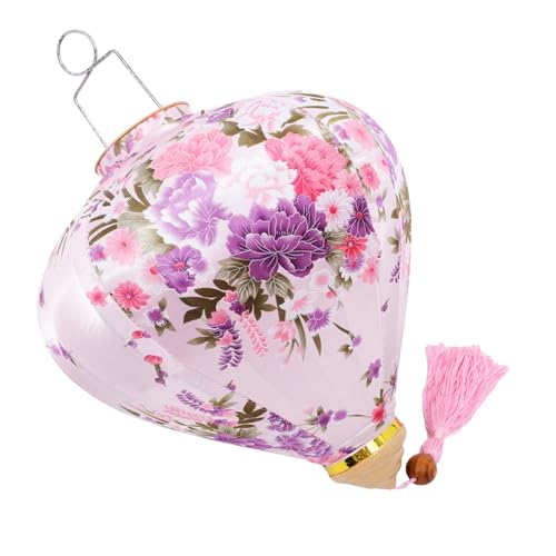 MUELODSIC Vintage Hängelaterne mit Blumenmuster Wasserfeste Vietnamesische Laterne aus Seidenstoff Dekorative Festival Deko für Innen und Außen Zartes Rosa Leicht und Langlebig MUELODSIC Vintage Hängelaterne mit Blumenmuster Wasserfeste Vietnamesische Laterne aus Seidenstoff Dekorative Festival Deko für Innen und Außen Zartes Rosa Leicht und Langlebig von MUELODSIC