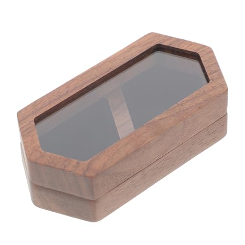 MUELODSIC Vintage Holz Schmuckbox mit Magnetverschluss Kleine Tragbare Aufbewahrungsbox für Ringe und Ohrringe Leichtes Design Robustes Material für Verlobung und Reise von MUELODSIC