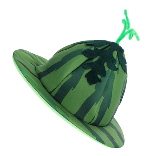 MUELODSIC Wassermelonen Partyhut für Erwachsene und Lustiger Kostümhut aus Weichem Samt und Vliesstoff Leichter Hautfreundlicher Kopfschmuck für Halloween Geburtstagsfeiern Karneval und von MUELODSIC