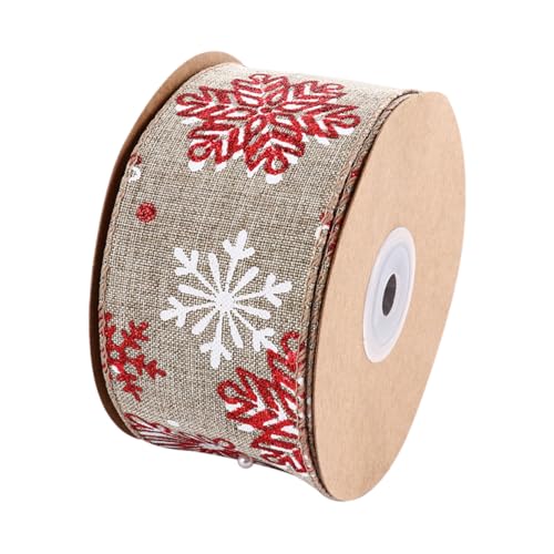 MUELODSIC Weihnachtliches Dekoband Schneeflocken Muster DIY Geschenkband für Schleifen Tannenbaum Vielseitiges Weihnachtsbaum Deko Band für Party und Bastelideen von MUELODSIC