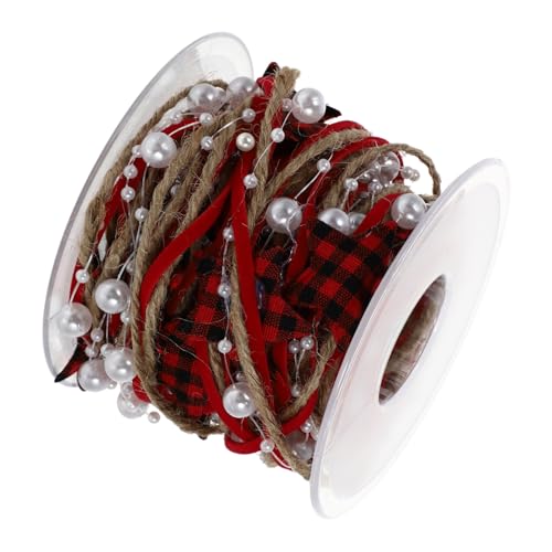 MUELODSIC Weihnachts Dekoband Rot Schwarz Sternmuster Geschenkverpackungsband aus Leicht Zuschneidbar DIY Bastelband für Weihnachtsbaum und Festtagsdekoration von MUELODSIC