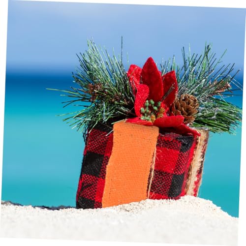 MUELODSIC Weihnachtsdekorations Stoffrolle Farbiges Sackleinenband Natürliches Band Zum Verpacken Von Geschenken Weihnachtsband Mit Draht Winter Sackleinen Weihnachtsband Weihnachts MUELODSIC Weihnachtsdekorations Stoffrolle Farbiges Sackleinenband Natürliches Band Zum Verpacken Von Geschenken Weihnachtsband Mit Draht Winter Sackleinen Weihnachtsband Weihnachts von MUELODSIC