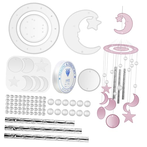 MUELODSIC Windspiel Silikonform DIY Teilig Wiederverwendbare Gießform für Windglocken Elastisches Reißfestes Material Einfach zu Entformen Bastelmaterial für Geschenkideen von MUELODSIC