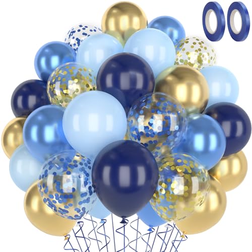 Luftballons Blau Navy Hellblau Gold, luftballons hochzeit Set 60 Stück 12 zoll Ballons mit 2 Rollen Band für Geburtstag Jubiläum Party Dekoration Graduierun Luftballons Blau Navy Hellblau Gold, luftballons hochzeit Set 60 Stück 12 zoll Ballons mit 2 Rollen Band für Geburtstag Jubiläum Party Dekoration Graduierun von MUEZDUR