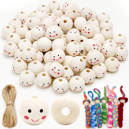 MUEZDUR Holzperlen Rund, 50 Stück Smiley Holzperlen, Holzperlen mit Gesicht 25mm, Holzkugeln mit Gesicht Sorgenwürmchen Für Basteln, Auffädeln, Armbänder, Halsketten, DIY-Bastelarbeiten MUEZDUR Holzperlen Rund, 50 Stück Smiley Holzperlen, Holzperlen mit Gesicht 25mm, Holzkugeln mit Gesicht Sorgenwürmchen Für Basteln, Auffädeln, Armbänder, Halsketten, DIY-Bastelarbeiten von MUEZDUR