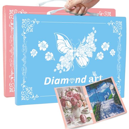 MUFEKUM 2 Stück A3 Aufbewahrungsbuch für Diamantmalerei, handgehaltene Diamantkunst-Portfolio-Mappe mit 30 Taschen, Diamant-Kunst-Aufbewahrungsbuch für 30,5 x 40,6 cm Diamantmalerei, Fotobild MUFEKUM 2 Stück A3 Aufbewahrungsbuch für Diamantmalerei, handgehaltene Diamantkunst-Portfolio-Mappe mit 30 Taschen, Diamant-Kunst-Aufbewahrungsbuch für 30,5 x 40,6 cm Diamantmalerei, Fotobild von MUFEKUM