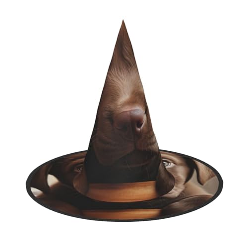 MUFLVDX Niedlicher Labrador-Hunde-Druck, Halloween-Hexenhut, Erwachsene, Halloween-Hut, Kostüme, Hexenhüte, Halloween-Dekoration, Party MUFLVDX Niedlicher Labrador-Hunde-Druck, Halloween-Hexenhut, Erwachsene, Halloween-Hut, Kostüme, Hexenhüte, Halloween-Dekoration, Party von MUFLVDX
