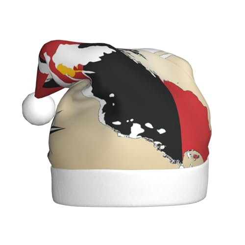 MUFLVDX Weihnachtshut mit Kartendruck, Papua-Neuguinea-Flagge, für Erwachsene, Weihnachtsmann-Hut für Frauen und Männer, für Weihnachten, Neujahr, Partyzubehör MUFLVDX Weihnachtshut mit Kartendruck, Papua-Neuguinea-Flagge, für Erwachsene, Weihnachtsmann-Hut für Frauen und Männer, für Weihnachten, Neujahr, Partyzubehör von MUFLVDX