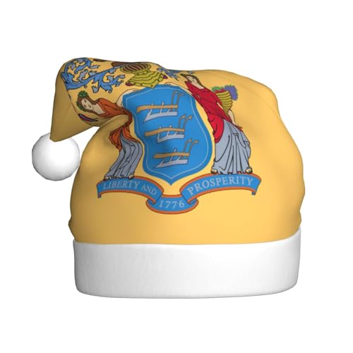 MUFLVDX Weihnachtsmütze mit Flagge von New Jersey, für Erwachsene, Nikolausmütze für Damen und Herren, für Weihnachten, Neujahr, Urlaub, Partyzubehör MUFLVDX Weihnachtsmütze mit Flagge von New Jersey, für Erwachsene, Nikolausmütze für Damen und Herren, für Weihnachten, Neujahr, Urlaub, Partyzubehör von MUFLVDX