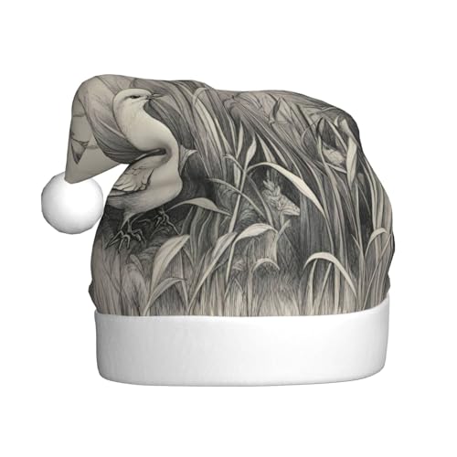 MUFLVDX Weihnachtsmütze mit Gras- und Taubenaufdruck, für Erwachsene, Weihnachtsmannmütze für Damen und Herren, für Weihnachten, Neujahr, Urlaub, Partyzubehör MUFLVDX Weihnachtsmütze mit Gras- und Taubenaufdruck, für Erwachsene, Weihnachtsmannmütze für Damen und Herren, für Weihnachten, Neujahr, Urlaub, Partyzubehör von MUFLVDX