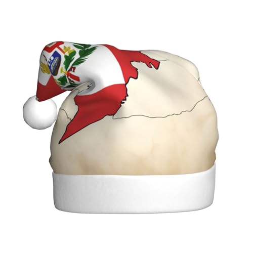 MUFLVDX Weihnachtsmütze mit Peru-Flagge, für Erwachsene, Weihnachtsmannmütze für Damen und Herren, für Weihnachten, Neujahr, Urlaub, Partyzubehör MUFLVDX Weihnachtsmütze mit Peru-Flagge, für Erwachsene, Weihnachtsmannmütze für Damen und Herren, für Weihnachten, Neujahr, Urlaub, Partyzubehör von MUFLVDX