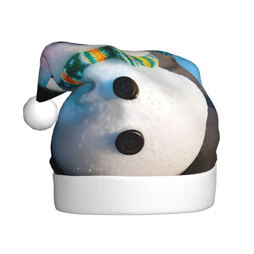 MUFLVDX Weihnachtsmütze mit Schneemann-Druck, für Erwachsene, Weihnachtsmannmütze für Damen und Herren, für Weihnachten, Neujahr, Urlaub, Partyzubehör MUFLVDX Weihnachtsmütze mit Schneemann-Druck, für Erwachsene, Weihnachtsmannmütze für Damen und Herren, für Weihnachten, Neujahr, Urlaub, Partyzubehör von MUFLVDX