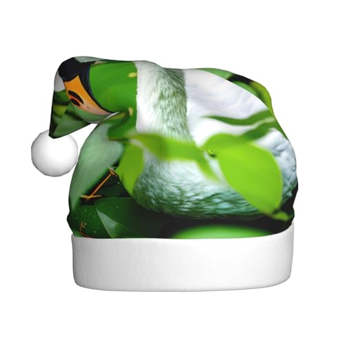 MUFLVDX Weihnachtsmütze mit Schwanenblättern, für Erwachsene, Weihnachtsmannmütze für Damen und Herren, für Weihnachten, Neujahr, Urlaub, Partyzubehör MUFLVDX Weihnachtsmütze mit Schwanenblättern, für Erwachsene, Weihnachtsmannmütze für Damen und Herren, für Weihnachten, Neujahr, Urlaub, Partyzubehör von MUFLVDX