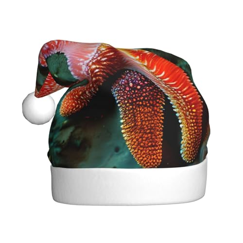 MUFLVDX Weihnachtsmütze mit Seestern-Motiv, Erwachsene, Weihnachtsmannmütze für Damen und Herren, für Weihnachten, Neujahr, Urlaub, Partyzubehör MUFLVDX Weihnachtsmütze mit Seestern-Motiv, Erwachsene, Weihnachtsmannmütze für Damen und Herren, für Weihnachten, Neujahr, Urlaub, Partyzubehör von MUFLVDX