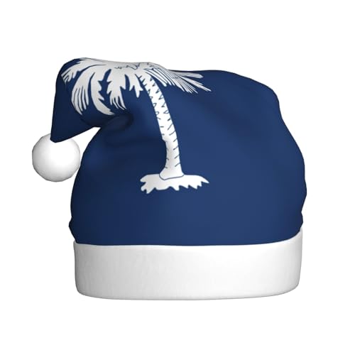 MUFLVDX Weihnachtsmütze mit South Carolina-Flagge, Erwachsene, Weihnachtsmannmütze für Damen und Herren, für Weihnachten, Neujahr, Urlaub, Partyzubehör MUFLVDX Weihnachtsmütze mit South Carolina-Flagge, Erwachsene, Weihnachtsmannmütze für Damen und Herren, für Weihnachten, Neujahr, Urlaub, Partyzubehör von MUFLVDX